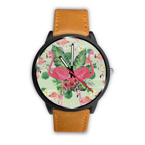 Flamingo Pink and Flower Watch