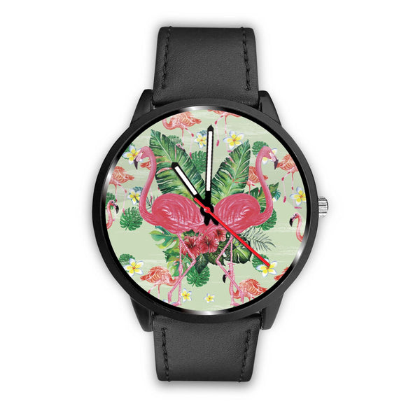 Flamingo Pink and Flower Watch