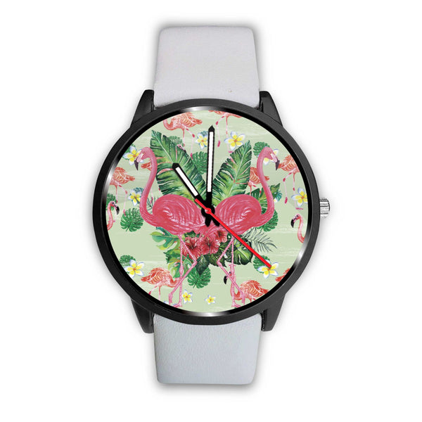 Flamingo Pink and Flower Watch