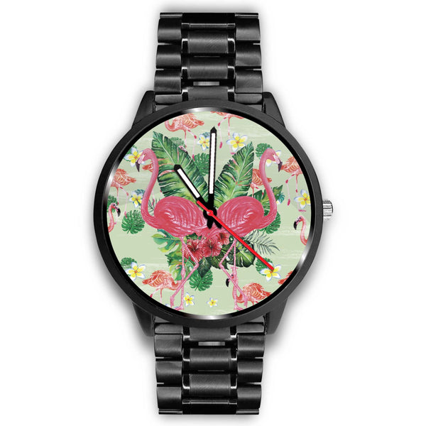 Flamingo Pink and Flower Watch