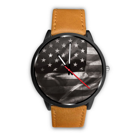 "American Flag Black & White" Watch