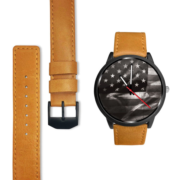 "American Flag Black & White" Watch