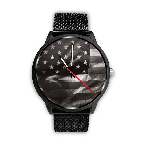 "American Flag Black & White" Watch