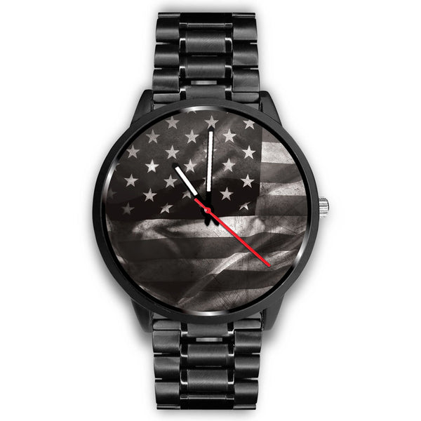 "American Flag Black & White" Watch